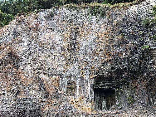 Hexagonal columnar basalt jointing at Genbudō, a national natural monument in Toyooka, Hyogo