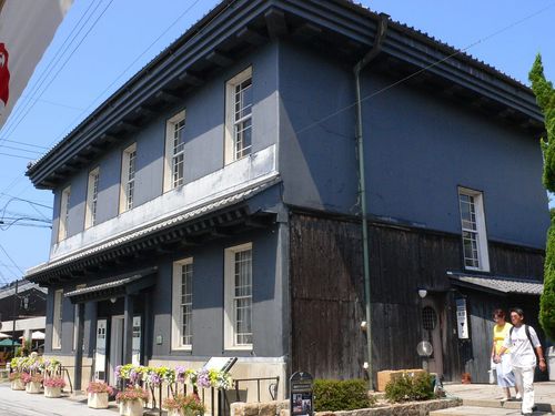 The black-walled Kurokabe Glass House in Nagahama's Kurokabe Square — the historic quarter where the museum stands