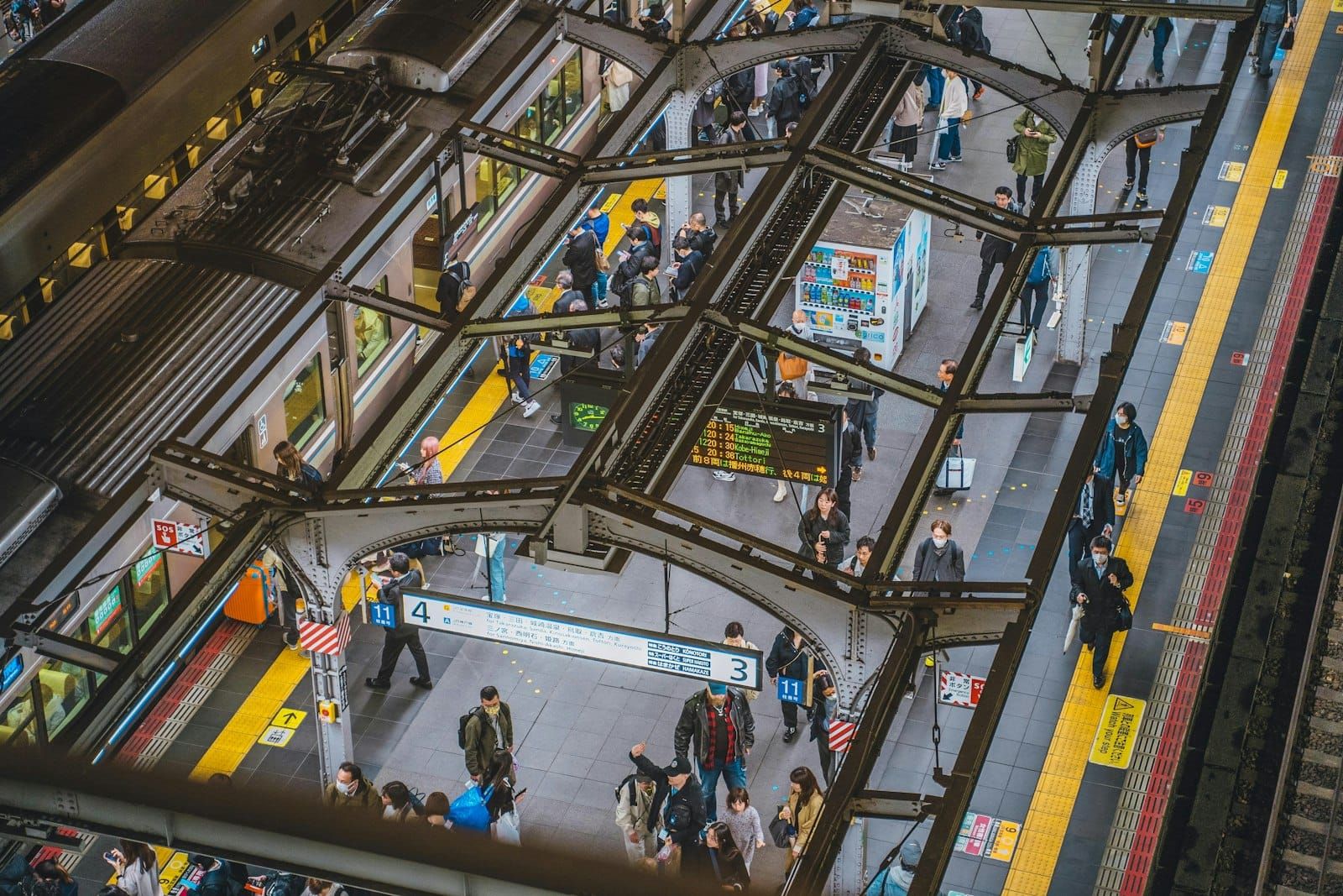 Platforms of Osaka Station from above — the station complex whose LUCUA SOUTH building houses the store